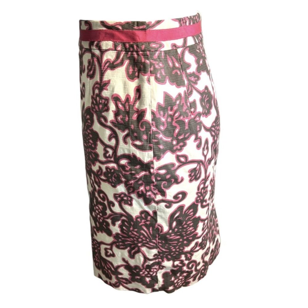 Boden Skirt Women 2P Pink Floral Paisley Straight Pencil - Picture 5 of 8